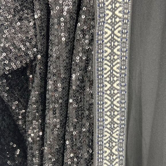 Chelsea & Violet Size Medium Sequin Long Open Front Cardigan Duster Kimono NWT - Picture 3 of 6